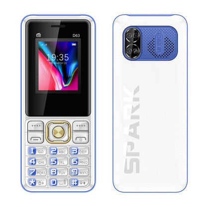 D63 Elder Keypad Phone, 1.77 inch, 3600mAh, SOS, FM, Dual SIM, GSM, Plug:EU Plug(Blue) - Others by PMC Jewellery | Online Shopping South Africa | PMC Jewellery | Buy Now Pay Later Mobicred