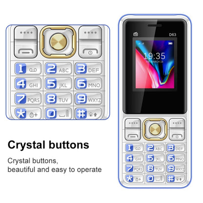 D63 Elder Keypad Phone, 1.77 inch, 3600mAh, SOS, FM, Dual SIM, GSM, Plug:US Plug(Blue) - Others by PMC Jewellery | Online Shopping South Africa | PMC Jewellery | Buy Now Pay Later Mobicred