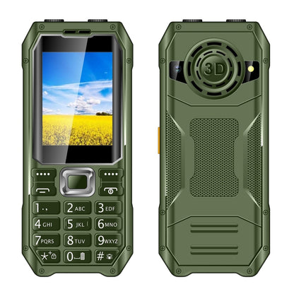 Q6000 Elder Keypad Phone, 2.4 inch, 6800mAh, Dual Flashlights, 21 Keys, SOS, FM, Dual SIM, GSM, Plug:EU Plug(Green) - Others by PMC Jewellery | Online Shopping South Africa | PMC Jewellery | Buy Now Pay Later Mobicred