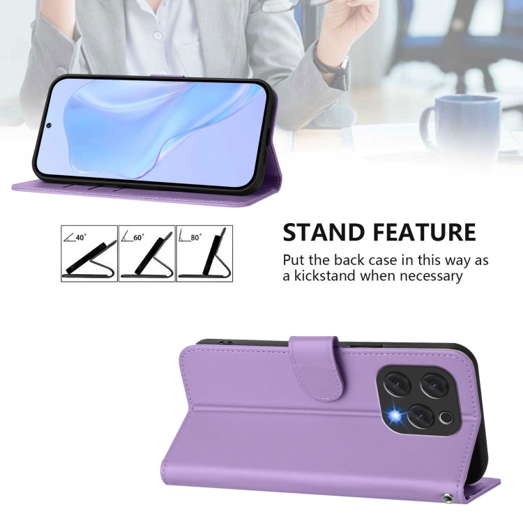 For Doogee N55 Plus Skin Feel Solid Color Leather Phone Case with Lanyard(Lavender Purple) - Doogee Cases by PMC TechLife | Online Shopping South Africa | PMC TechLife | Buy Now Pay Later Mobicred