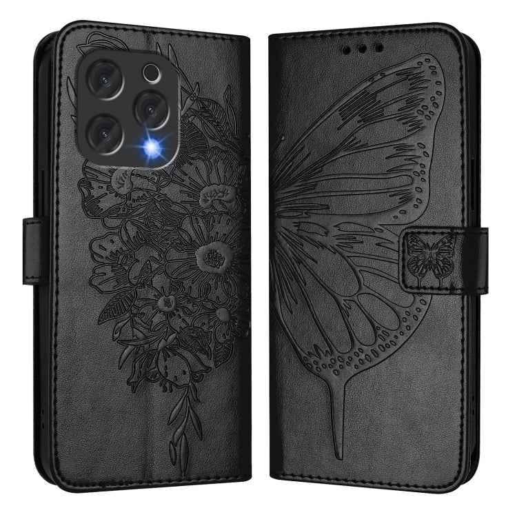 For Doogee N55 Plus Embossed Butterfly Leather Phone Case(Black) - free shipping - PMC TechLife - Order now!