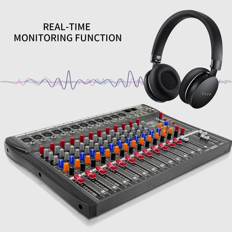 XTUGA CT120X 12-Channels Audio Mixer DJ Mixing Console with 48V Power Supply(AU Plug) - Live Sound Effects Processors by XTUGA | Online Shopping South Africa | PMC TechLife | Buy Now Pay Later Mobicred