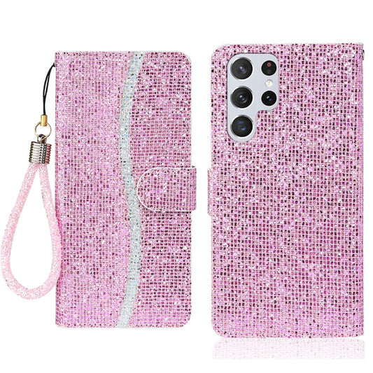 For Samsung Galaxy S25 Ultra 5G Glitter Powder Filp Leather Phone Case(Pink) - Galaxy S25 Ultra 5G Cases by PMC Jewellery | Online Shopping South Africa | PMC Jewellery | Buy Now Pay Later Mobicred