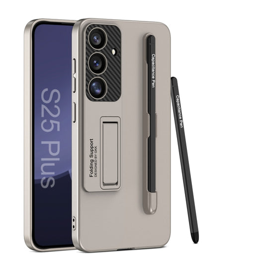 For Samsung Galaxy S25+ 5G GKK Ultra-thin Holder Phone Case with Pen Slots & Stylus Pen(Titanium Gray) - Galaxy S25+ 5G Cases by GKK | Online Shopping South Africa | PMC Jewellery | Buy Now Pay Later Mobicred