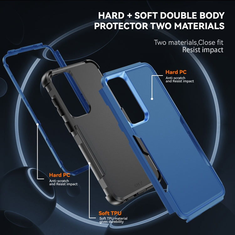 For Samsung Galaxy S25 5G TPU + PC Shockproof Protective Phone Case(Royal Blue + Black) - Galaxy S25 5G Cases by PMC Jewellery | Online Shopping South Africa | PMC Jewellery | Buy Now Pay Later Mobicred