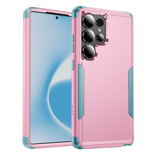 For Samsung Galaxy S25 Ultra 5G TPU + PC Shockproof Protective Phone Case(Pink + Grey Green) - Galaxy S25 Ultra 5G Cases by PMC Jewellery | Online Shopping South Africa | PMC Jewellery | Buy Now Pay Later Mobicred