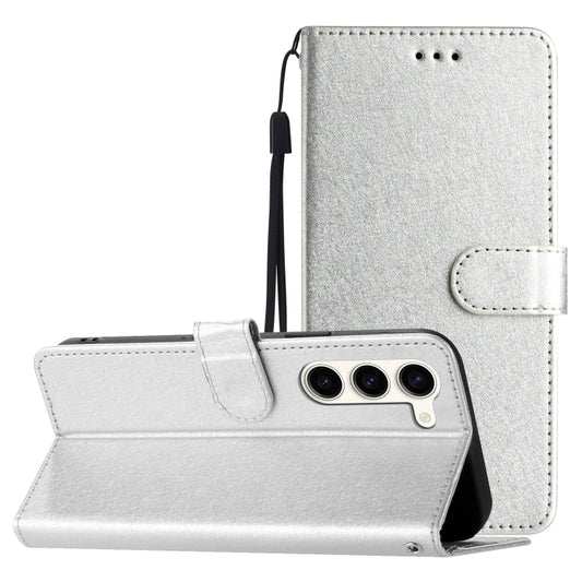 For Samsung Galaxy S25+ 5G Silk Texture Horizontal Flip Leather Phone Case(Silver) - Galaxy S25+ 5G Cases by PMC Jewellery | Online Shopping South Africa | PMC Jewellery | Buy Now Pay Later Mobicred