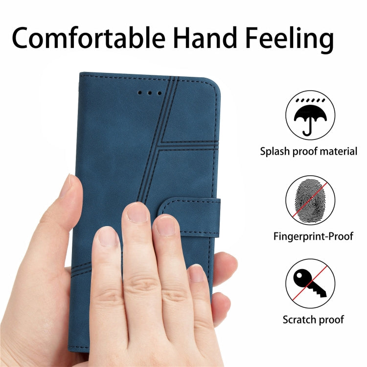 For Samsung Galaxy S25+ 5G Skin-feel Stitching Leather Phone Case(Blue) - Galaxy S25+ 5G Cases by PMC Jewellery | Online Shopping South Africa | PMC Jewellery | Buy Now Pay Later Mobicred