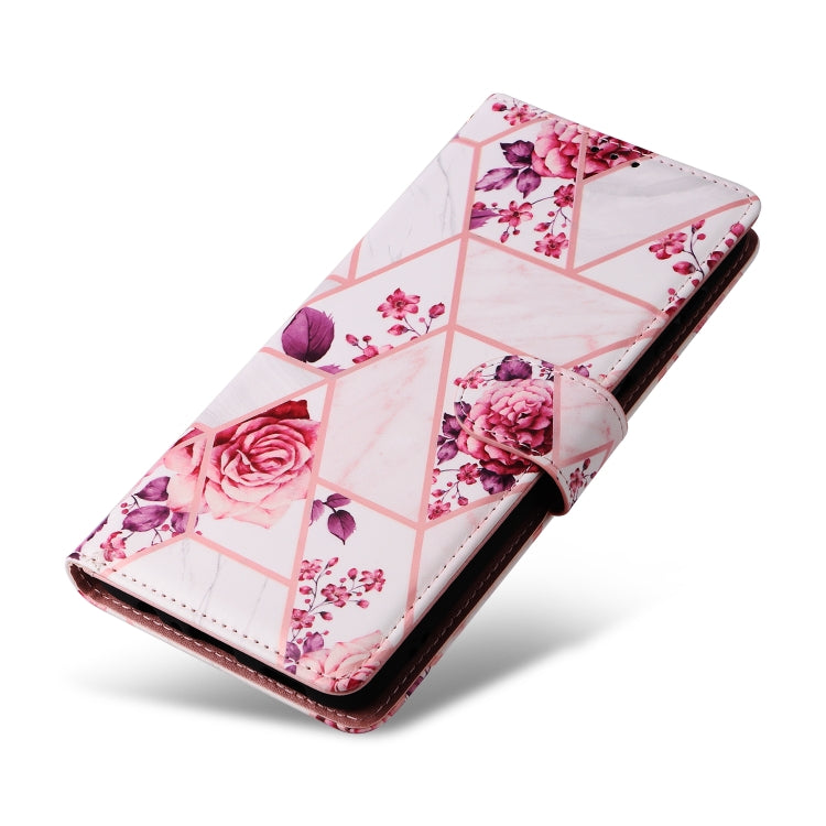 For Samsung Galaxy S25 5G Marble Bronzing Stitching Leather Phone Case(Rose Gold) - Galaxy S25 5G Cases by PMC Jewellery | Online Shopping South Africa | PMC Jewellery | Buy Now Pay Later Mobicred