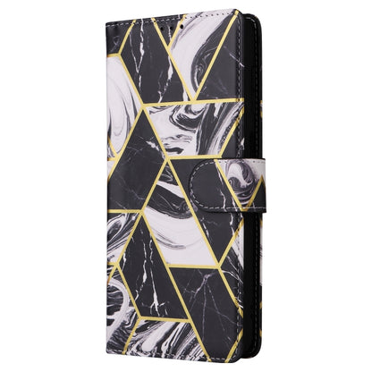 For Samsung Galaxy S25+ 5G Marble Bronzing Stitching Leather Phone Case(Black) - Galaxy S25+ 5G Cases by PMC Jewellery | Online Shopping South Africa | PMC Jewellery | Buy Now Pay Later Mobicred