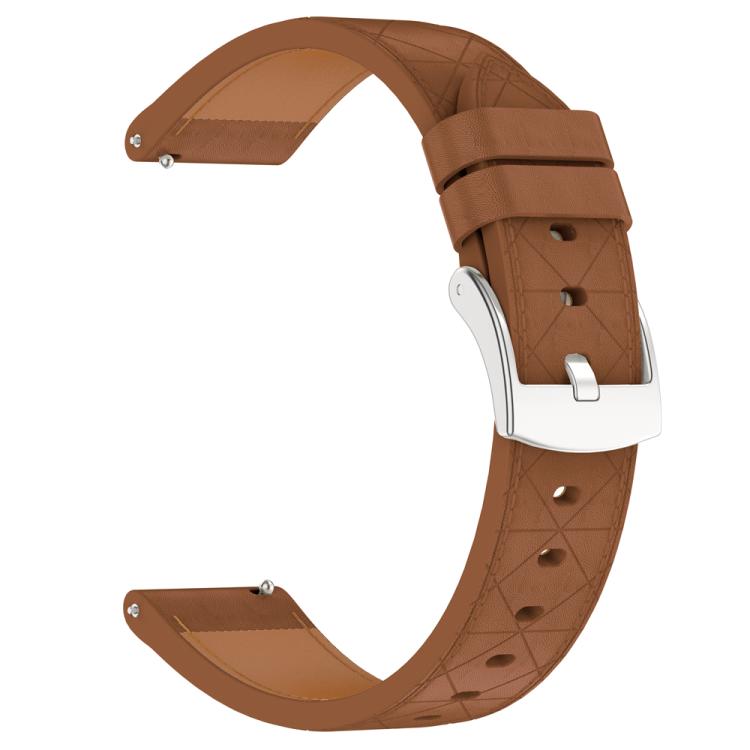 20mm Square Leather Silver Buckle Watch Band(Brown) - free shipping - PMc TechLife - Order now!