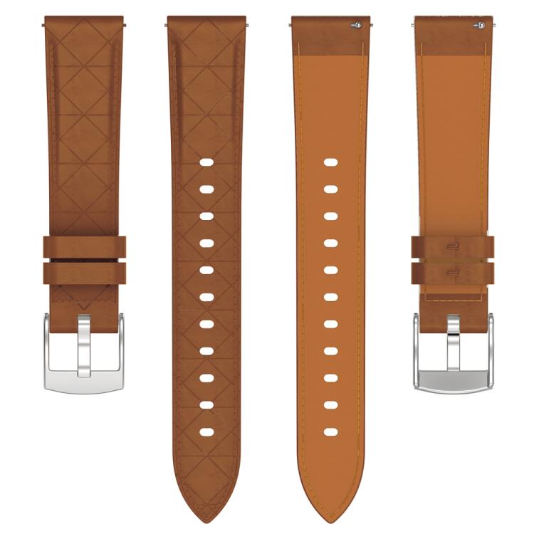 20mm Square Leather Silver Buckle Watch Band(Brown) - free shipping - PMc TechLife - Order now!