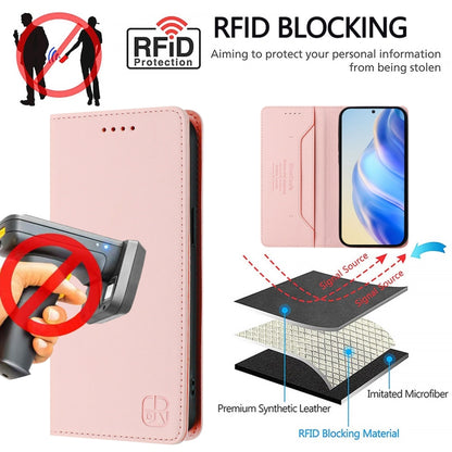 For Samsung Galaxy S24+ / S25+ 5G RC01 Dual-Folded Magnetic Suction RFID Leather Phone Case(Pink) - Galaxy S25+ 5G Cases by PMC Jewellery | Online Shopping South Africa | PMC Jewellery | Buy Now Pay Later Mobicred