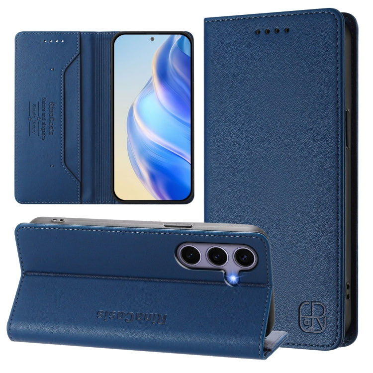 For Samsung Galaxy S24+ / S25+ 5G RC01 Dual-Folded Magnetic Suction RFID Leather Phone Case(Dark Blue) - Galaxy S25+ 5G Cases by PMC Jewellery | Online Shopping South Africa | PMC Jewellery | Buy Now Pay Later Mobicred