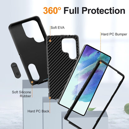 For Samsung Galaxy S25 Ultra 5G Rugged PC Hybrid Silicone Phone Case with Holder(Black) - Galaxy S25 Ultra 5G Cases by PMC Jewellery | Online Shopping South Africa | PMC Jewellery | Buy Now Pay Later Mobicred