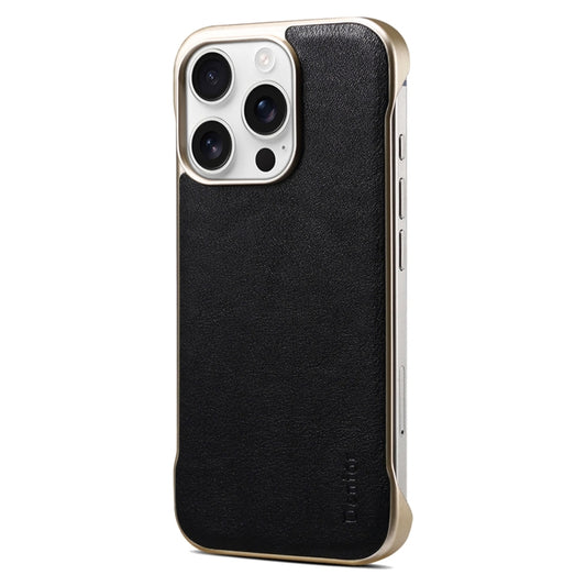 For iPhone 16 Pro Max Denior MagSafe Genuine Leather Calf Texture  Phone Case(Black) - iPhone 16 Pro Max Cases by Denior | Online Shopping South Africa | PMC Jewellery | Buy Now Pay Later Mobicred