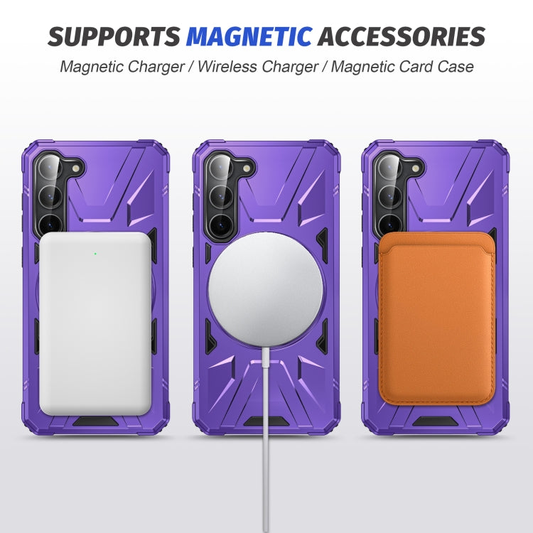 For Samsung Galaxy S25+ 5G MagSafe Magnetic Shockproof Phone Case with Ring Holder(Purple) - Galaxy S25+ 5G Cases by PMC Jewellery | Online Shopping South Africa | PMC Jewellery | Buy Now Pay Later Mobicred