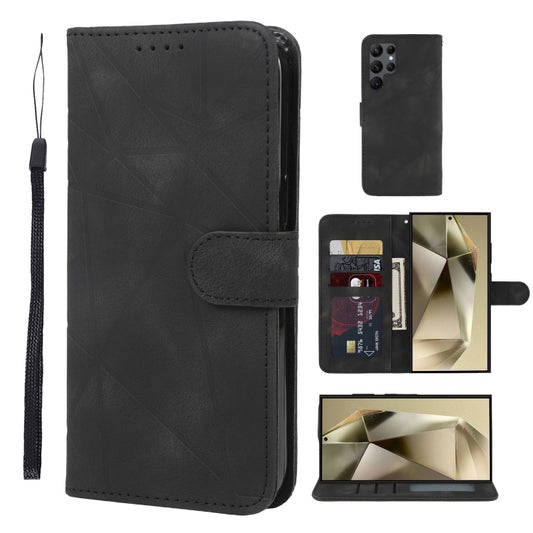 For Samsung Galaxy S25 Ultra 5G Skin Feel Geometric Lines Leather Phone Case(Black) - Galaxy S25 Ultra 5G Cases by PMC Jewellery | Online Shopping South Africa | PMC Jewellery | Buy Now Pay Later Mobicred