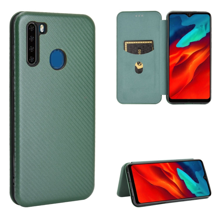 For Blackview A80 Pro Carbon Fiber Texture Horizontal Flip TPU + PC + PU Leather Case with Card Slot(Green) - More Brand by PMC Jewellery | Online Shopping South Africa | PMC Jewellery | Buy Now Pay Later Mobicred