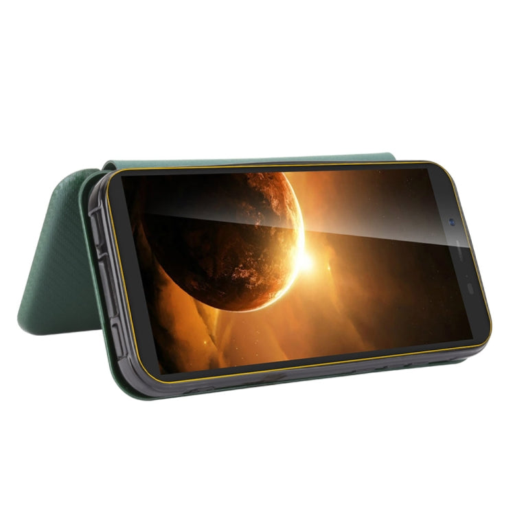 For Blackview BV5500 / BV5500 Pro / BV5500 Plus Carbon Fiber Texture Horizontal Flip TPU + PC + PU Leather Case with Card Slot(Green) - More Brand by PMC Jewellery | Online Shopping South Africa | PMC Jewellery | Buy Now Pay Later Mobicred