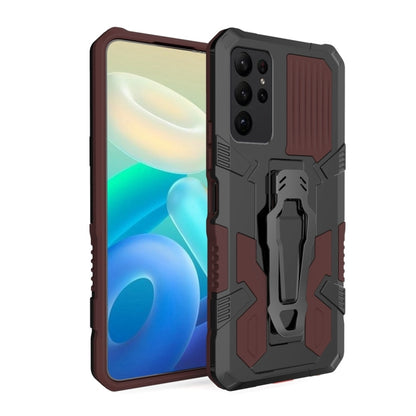 For Samsung Galaxy S25 Ultra 5G Armor Warrior Shockproof PC + TPU Phone Case(Brown) - Galaxy S25 Ultra 5G Cases by PMC Jewellery | Online Shopping South Africa | PMC Jewellery | Buy Now Pay Later Mobicred