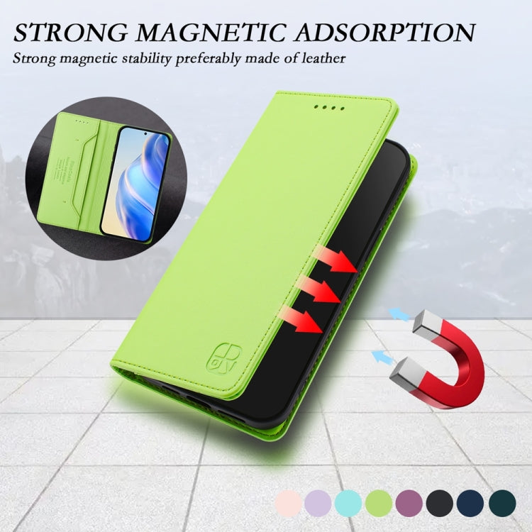 For Huawei Pura 70 RC01 Dual-Folded Magnetic Suction RFID Leather Phone Case(Grass Green) - Huawei Cases by PMC Jewellery | Online Shopping South Africa | PMC Jewellery | Buy Now Pay Later Mobicred