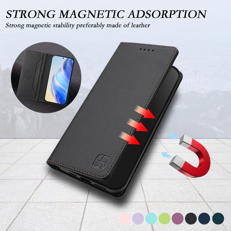 For Huawei Pura 70 RC01 Dual-Folded Magnetic Suction RFID Leather Phone Case(Black) - Huawei Cases by PMC Jewellery | Online Shopping South Africa | PMC Jewellery | Buy Now Pay Later Mobicred