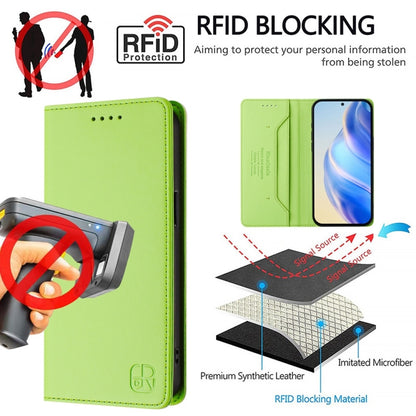 For Huawei Pura 70 Pro / Pura 70 Pro+ RC01 Dual-Folded Magnetic Suction RFID Leather Phone Case(Grass Green) - Huawei Cases by PMC Jewellery | Online Shopping South Africa | PMC Jewellery | Buy Now Pay Later Mobicred