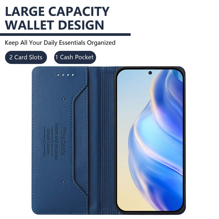 For Huawei Pura 70 Pro / Pura 70 Pro+ RC01 Dual-Folded Magnetic Suction RFID Leather Phone Case(Dark Blue) - Huawei Cases by PMC Jewellery | Online Shopping South Africa | PMC Jewellery | Buy Now Pay Later Mobicred