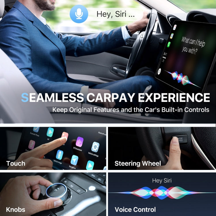 USB Interface Wired to Wireless Car CarPlay Adapter(Silver) - free shipping - PMC TechLife - Order now!