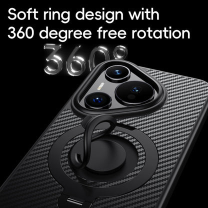 For Huawei Pura 70 Pro / 70 Pro+ Carbon Fiber MagSafe Phone Case with 360 Degree Rotating Holder(Black) - Huawei Cases by PMC Jewellery | Online Shopping South Africa | PMC Jewellery | Buy Now Pay Later Mobicred