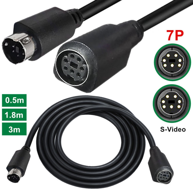 Mini DIN 7 Pin Core Audio / Video Cable, Length:3m(Male to Female Straight) - Cables by PMC TechLife | Online Shopping South Africa | PMC TechLife | Buy Now Pay Later Mobicred