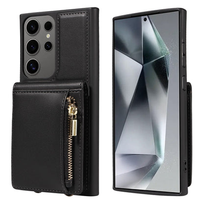 For Samsung Galaxy S25 Ultra 5G Crossbody Lanyard Zipper Wallet Leather Phone Case(Black) - Galaxy S25 Ultra 5G Cases by PMC Jewellery | Online Shopping South Africa | PMC Jewellery | Buy Now Pay Later Mobicred