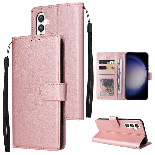 For Samsung Galaxy S25 5G 3-Card Slots Multifunctional Leather Phone Case(Rose Gold) - Galaxy S25 5G Cases by PMC Jewellery | Online Shopping South Africa | PMC Jewellery | Buy Now Pay Later Mobicred