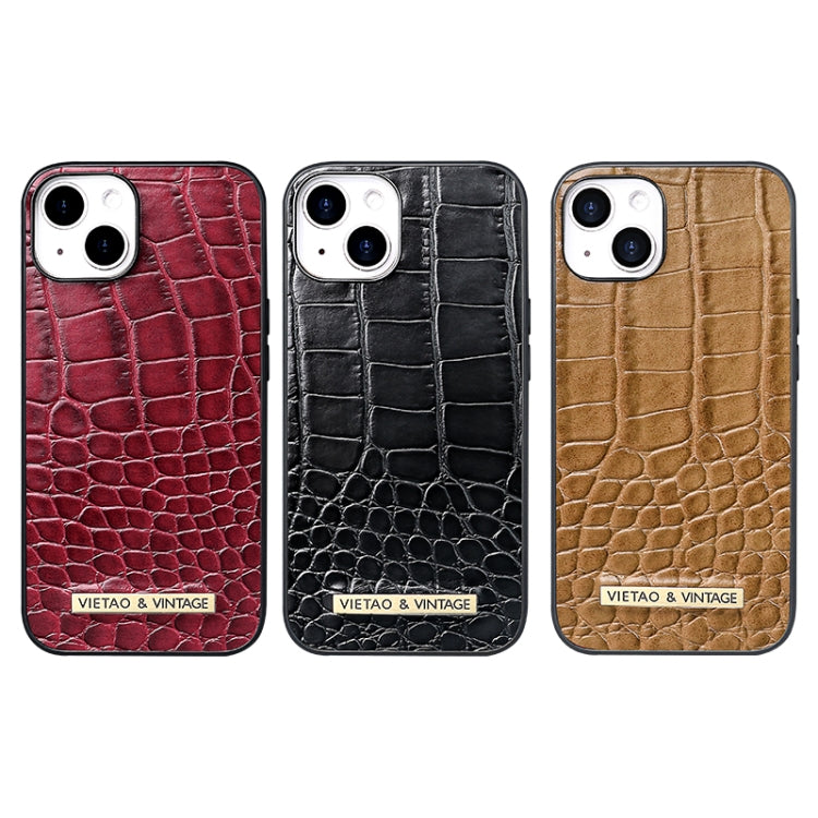 For iPhone 16 VIETAO Alligator Texture PU Phone Case(Black) - iPhone 16 Cases by VIETAO | Online Shopping South Africa | PMC Jewellery | Buy Now Pay Later Mobicred