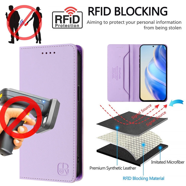 For Ulefone Note 14 RC01 Dual-Folded Magnetic Suction RFID Leather Phone Case(Light Purple) - free shipping - PMC TechLife - Order now!
