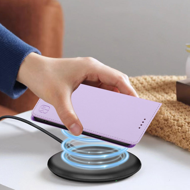 For Ulefone Note 17 Pro RC01 Dual-Folded Magnetic Suction RFID Leather Phone Case(Light Purple) - Ulefone Cases by PMC TechLife | Online Shopping South Africa | PMC TechLife | Buy Now Pay Later Mobicred