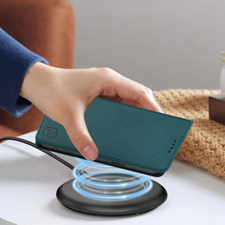 For Ulefone Note 17 Pro RC01 Dual-Folded Magnetic Suction RFID Leather Phone Case(Dark Green) - Ulefone Cases by PMC TechLife | Online Shopping South Africa | PMC TechLife | Buy Now Pay Later Mobicred