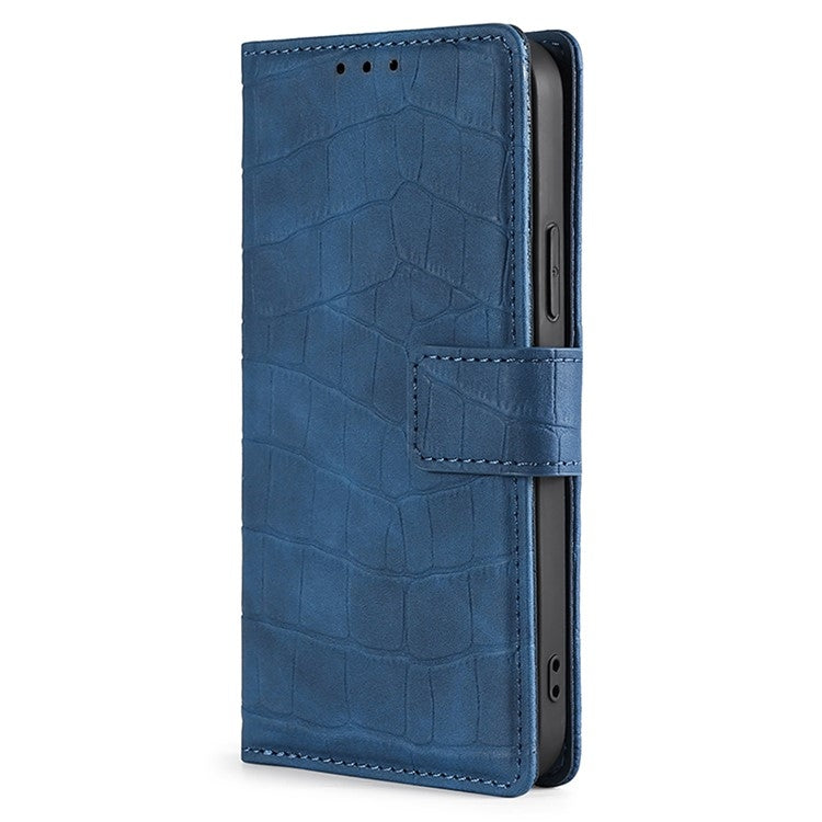 For Samsung Galaxy S25+ 5G Skin Feel Crocodile Magnetic Clasp Leather Phone Case(Blue) - Galaxy S25+ 5G Tempered Glass by PMC Jewellery | Online Shopping South Africa | PMC Jewellery | Buy Now Pay Later Mobicred