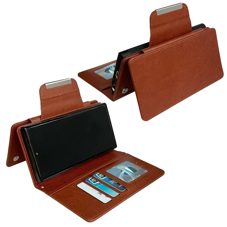 For Samsung Galaxy S25+ 5G Multifunctional 7-Card Wallet Leather Phone Case(Brown) - Galaxy S25+ 5G Cases by PMC Jewellery | Online Shopping South Africa | PMC Jewellery | Buy Now Pay Later Mobicred