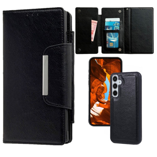 For Samsung Galaxy S25 5G Multifunctional 7-Card Wallet Leather Phone Case(Black) - Galaxy S25 5G Cases by PMC Jewellery | Online Shopping South Africa | PMC Jewellery | Buy Now Pay Later Mobicred