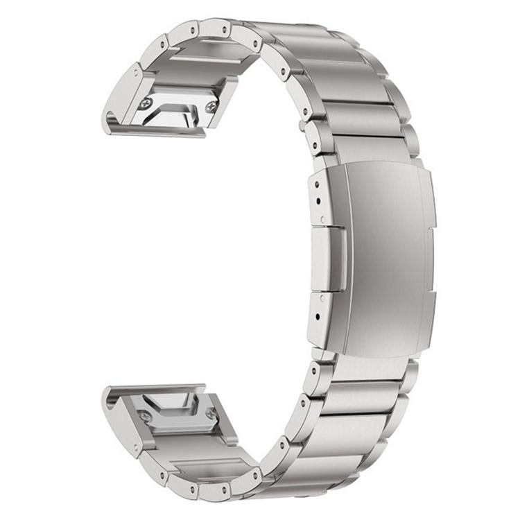 For Garmin 22mm Three-beads Titanium Alloy Push Buckle Metal Quick Release Watch Band(Silver) - free shipping - PMC TechLife - Order now!