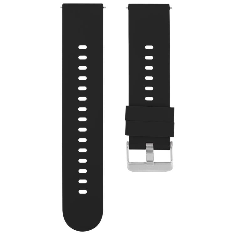18mm Solid Color Steel Buckle Silicone Watch Band(Black) - 18mm Bands by PMc TechLife | Online Shopping South Africa | PMc TechLife | Buy Now Pay Later Mobicred