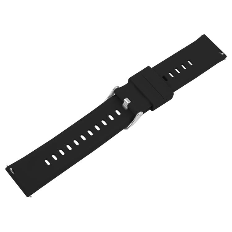 18mm Solid Color Steel Buckle Silicone Watch Band(Black) - 18mm Bands by PMc TechLife | Online Shopping South Africa | PMc TechLife | Buy Now Pay Later Mobicred
