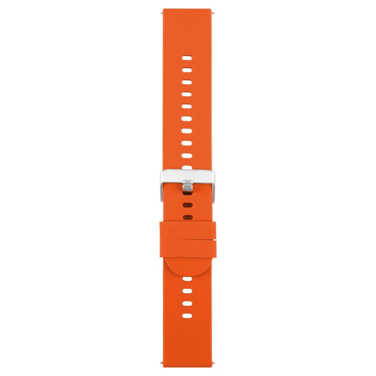22mm Solid Color Steel Buckle Silicone Watch Band(Bright Orange) - 22mm Bands by PMc TechLife | Online Shopping South Africa | PMc TechLife | Buy Now Pay Later Mobicred