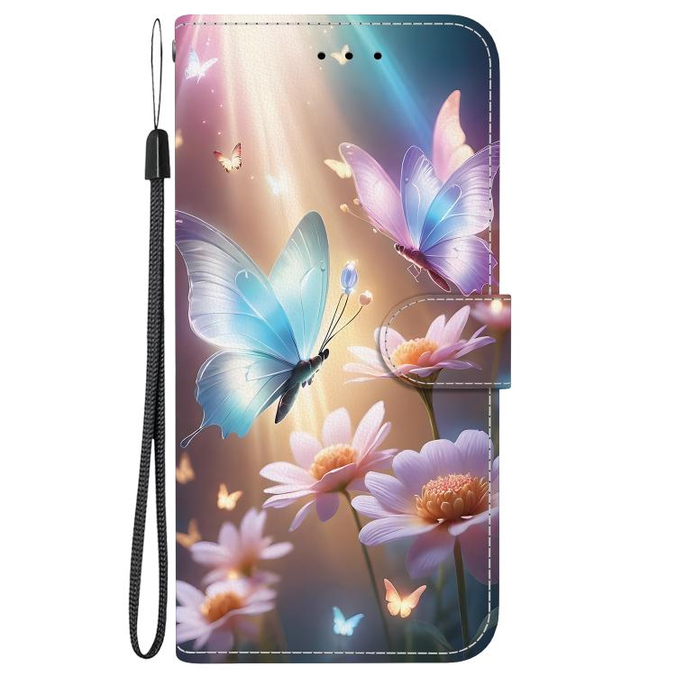 For iPhone 16e Crystal Texture Colored Drawing Leather Phone Case(Butterfly Love Flower) - free shipping - PMC TechLife - Order now!
