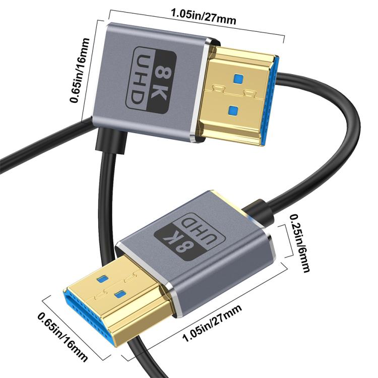 0.7m Coiled Coaxial 8K 48Gbps HDMI 2.1 Cable, Port:Right Bend - Cable by PMC TechLife | Online Shopping South Africa | PMC TechLife | Buy Now Pay Later Mobicred