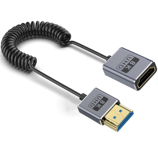 0.7m Coiled Coaxial 8K 48Gbps HDMI 2.1 Cable, Port:Male to Female Straight - Cable by PMC Jewellery | Online Shopping South Africa | PMC Jewellery | Buy Now Pay Later Mobicred