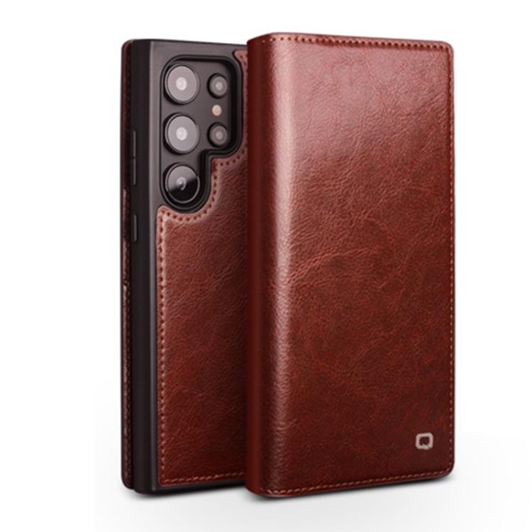 For Samsung Galaxy S25 Ultra 5G QIALINO Genuine Leather Phone Case(Brown) - Galaxy S25 Ultra 5G Cases by QIALINO | Online Shopping South Africa | PMC Jewellery | Buy Now Pay Later Mobicred