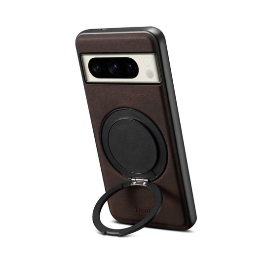 For Google Pixel 8 Pro Denior A14 Skin Feel Rotating Holder MagSafe Phone Case(Brown) - Google Cases by Denior | Online Shopping South Africa | PMC Jewellery | Buy Now Pay Later Mobicred